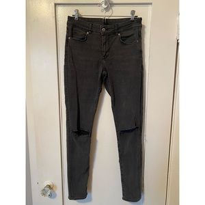 Dark Gray Mid-Rise Skinny Jeans